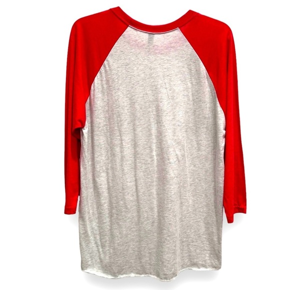 NWOT Next Level Apparel Size Large Gray/Red “LOVE” 3/4 Sleeve Baseball Tee - Picture 2 of 4